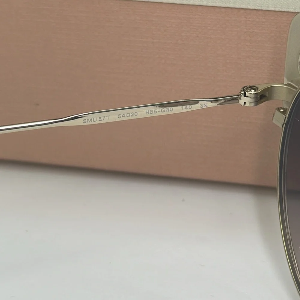 💯- New Authentic Miu Miu MU 57TS HB5GR0* 3N Metal Women Noir sunglasses - Picture 16 of 16
